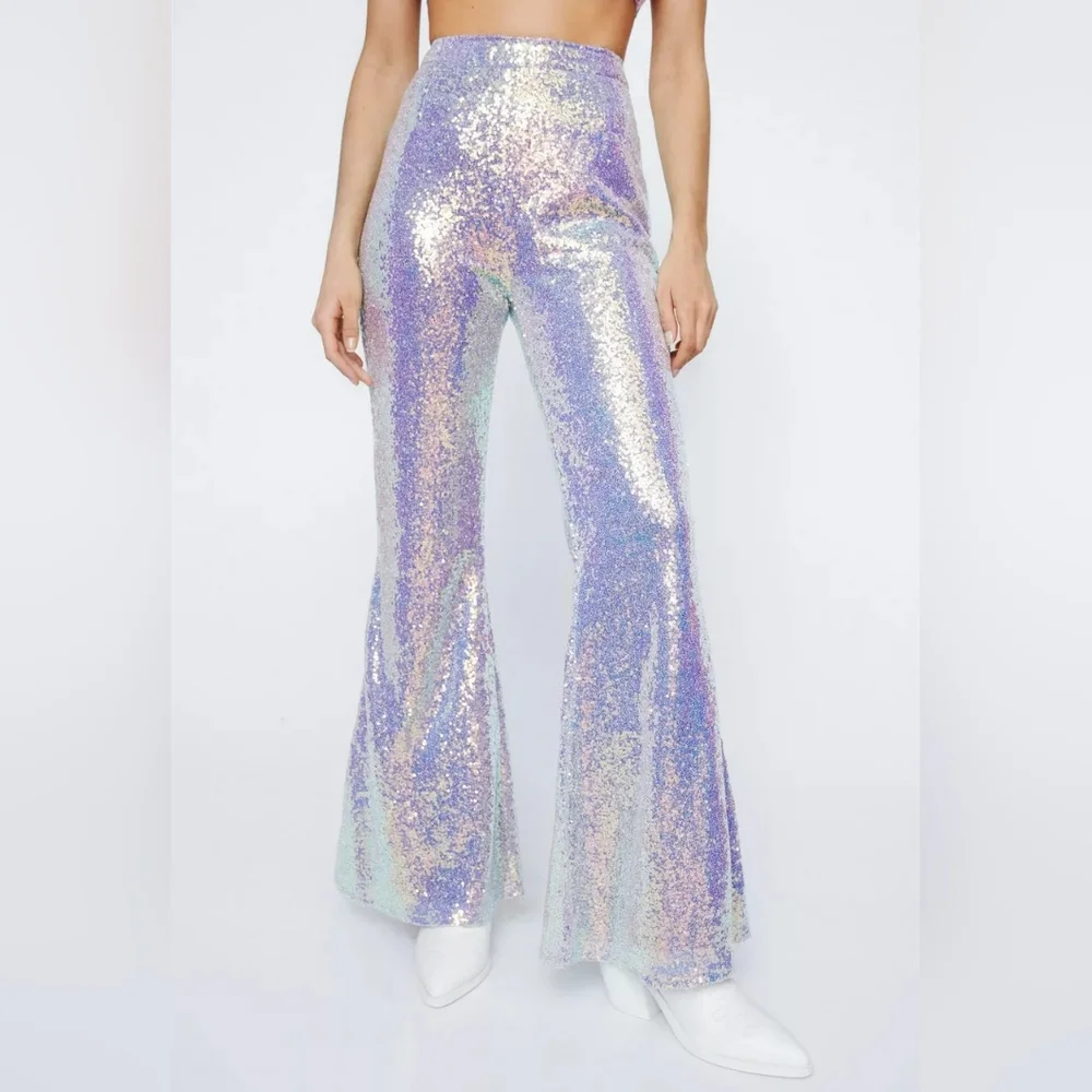 NASTY GAL: Iridescent Sequin Pants - Picture 1 of 4